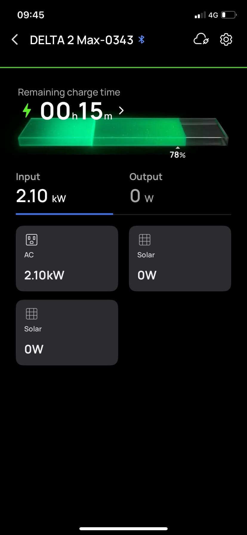 App screenshot for a portable battery 