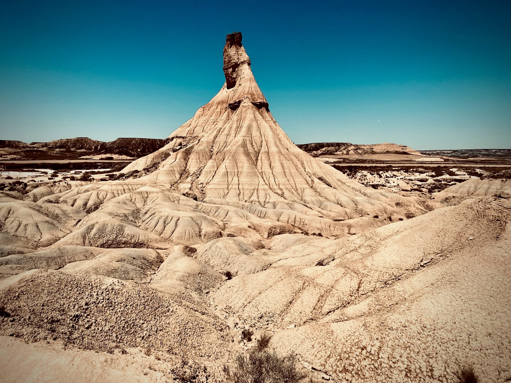 Image of magnificent stone formations in the bardenas reales desert, Spain