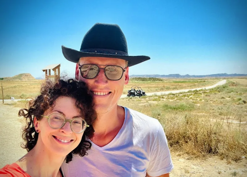 Selfie in the Bardenas Reales desert in Spain.